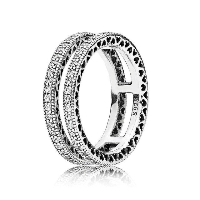 Original Rose Doppel Herzen Elegante Sparkle Mit Kristall 925 Sterling Silber Ring Für Frauen Europa Geburtstag Geschenk Schmuck 5 von Joom DACH