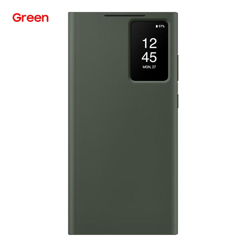 S-View Wallet Flip Case Für Samsung Galaxy S23 Ultra SM-S918B Smart View Handyhülle Cover grün von Joom DACH
