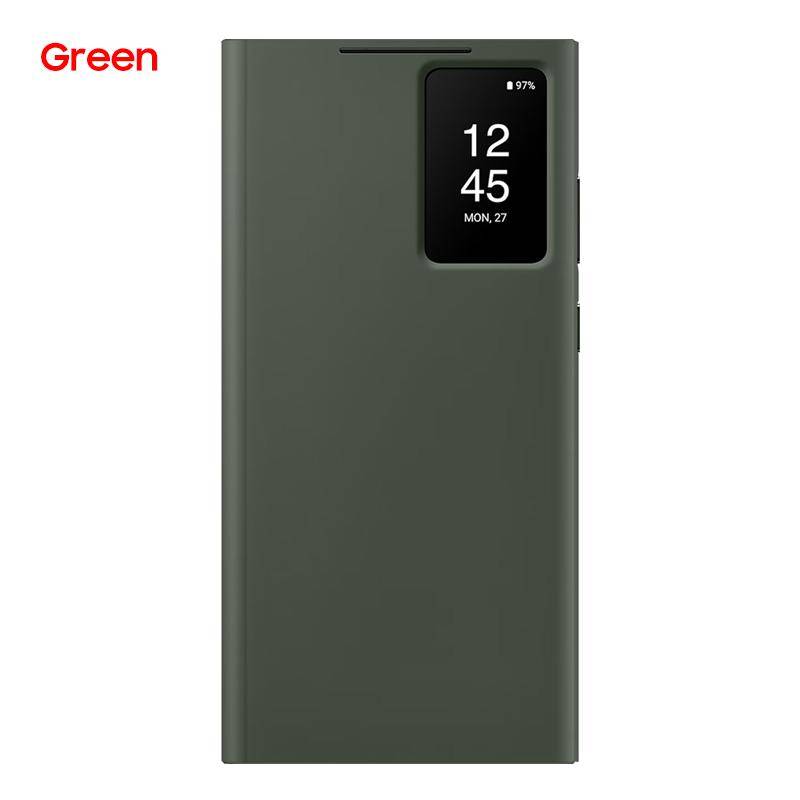 S-View Wallet Flip Case Für Samsung Galaxy S23 Ultra SM-S918B Smart View Handyhülle Cover grün von Joom DACH