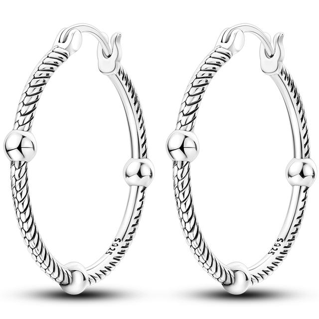 Original Silber Ohrringe 925 Sterling Silber Runde Kreis Einfache Ohrringe für Frauen Hochzeit Geburtstag Party Silber Schmuck Geschenk von Joom DACH