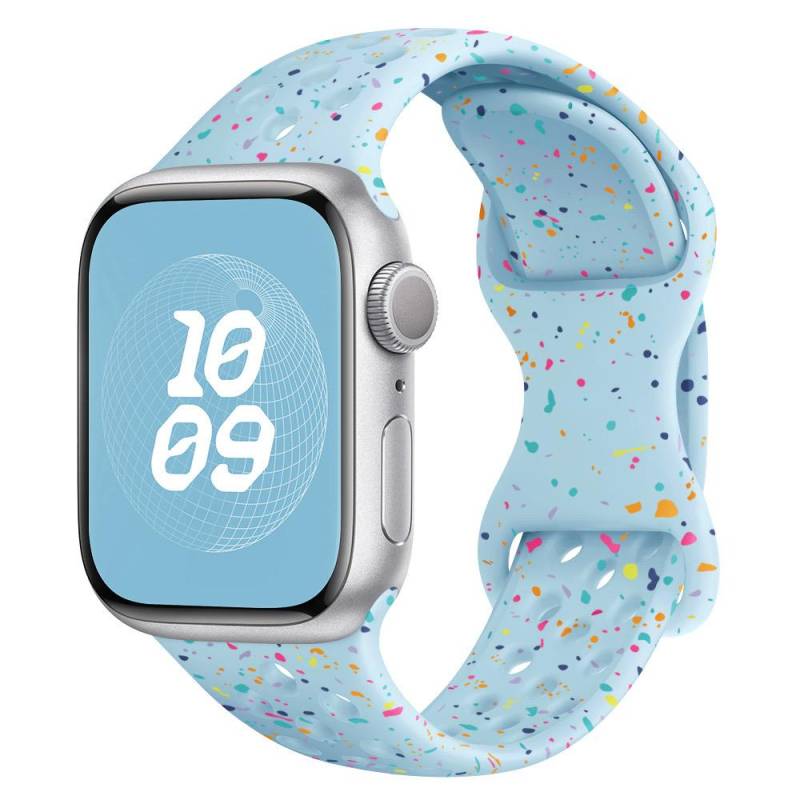 Original Sportarmband für Apple Watch Band Ultra 2 49 mm 45 mm 44 mm 42 mm 38 mm Farbige Partikel Gummiband für IWatch 9 8 7 6 5 SE For 38mm 40mm 41mm blau von Joom DACH