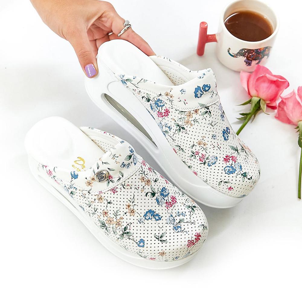 Orthopädische Medizinische Hausschuhe Krankenschwester Arzt Zahnarzt Krankenhaus Clogs Qualität Flip Flpps Bequeme Schuhe Arbeitssandalen Frauen Rutschfeste Rutsche 39 floral weiße von Joom DACH