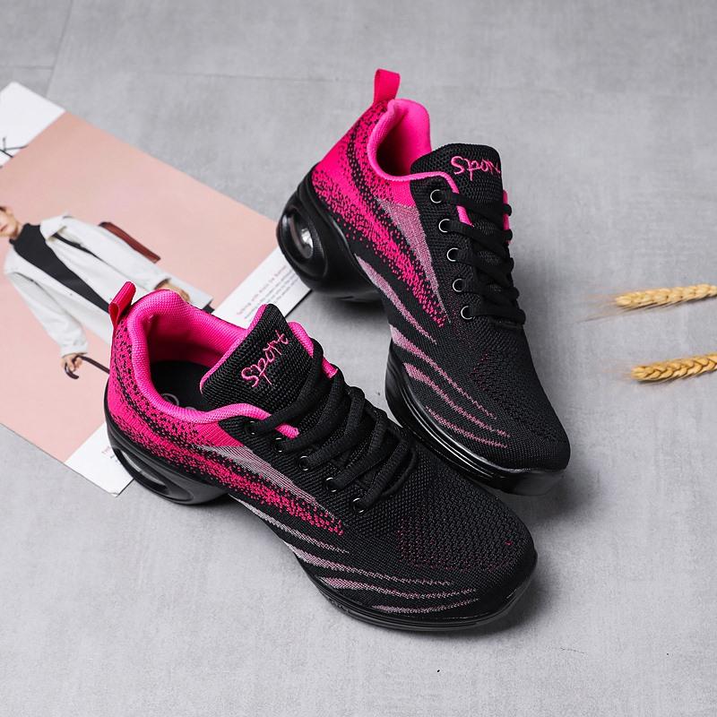 Orthopädische Schuhe für Damen, Jazz, moderne Tanzschuhe, Mesh-Sneakers, Schwarz, Weiß, Rosa, Schuhe mit Luftpolster 41 rosa von Joom DACH