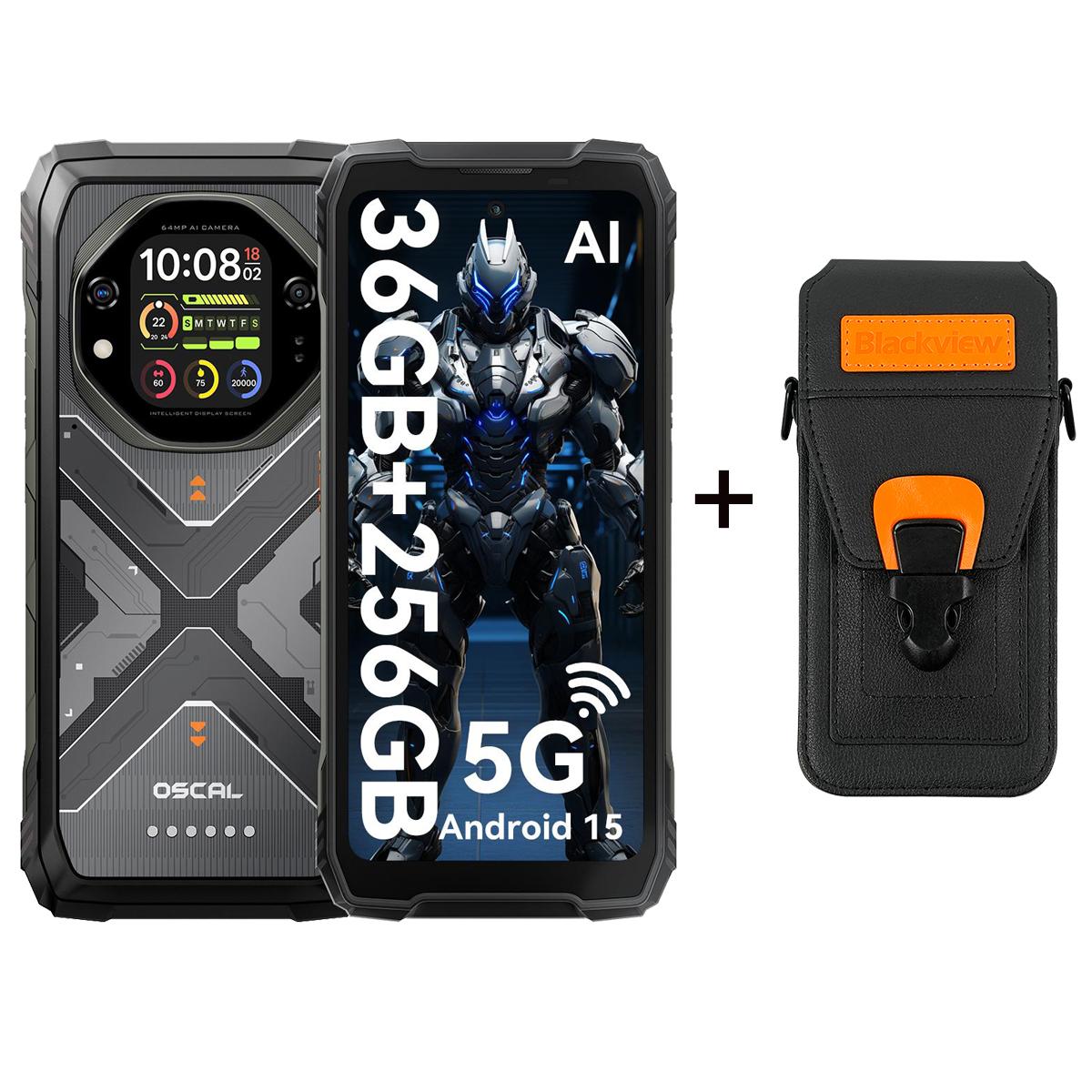 Oscal TANK 1 5G 6,78 Zoll Dimensity 7050 Robustes Telefon Android 15 12 GB oder 16 GB RAM 256 GB oder 512 GB ROM 20000 mAh Akku with a phonecase schwarz von Joom DACH