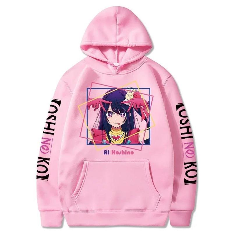 Oshi No Ko Anime Ai Hoshino Print Kapuzenpullover Harajuku Mädchen Pullover Ausgefallenes Musikgeschenk Lässiges Lockeres Bequemes Sweatshirt S von Joom DACH