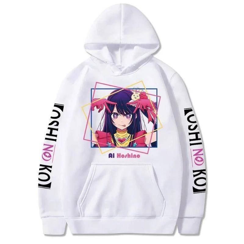 Oshi No Ko Anime Ai Hoshino Print Kapuzenpullover Harajuku Mädchen Pullover Ausgefallenes Musikgeschenk Lässiges Lockeres Bequemes Sweatshirt S von Joom DACH