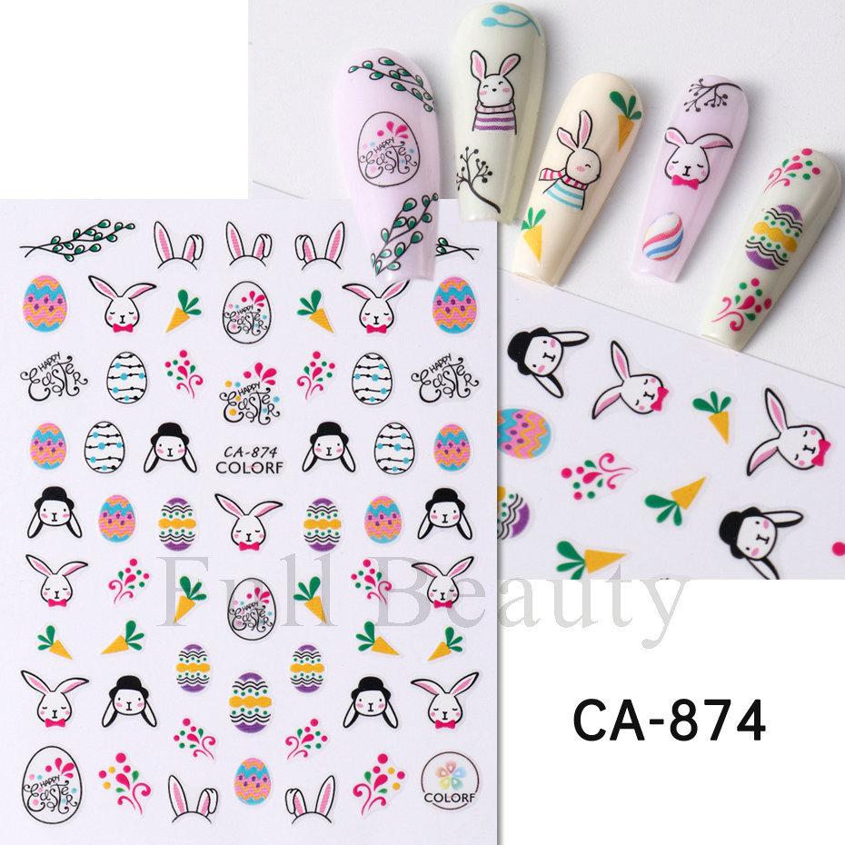 Ostern 3D Nagelaufkleber Blumen Pflanzen Nail Art Aufkleber Blumen Frühling Schieber Maniküre Dekor von Joom DACH