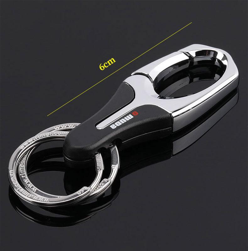 Oumeida Herren-Schlüsselanhänger aus Metall fürs Auto, zum Aufhängen an der Taille, Doppelring, einfarbig, A8036 von Joom DACH