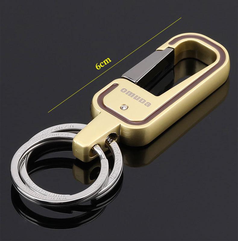 Oumeida Herren-Schlüsselanhänger aus Metall fürs Auto, zum Aufhängen an der Taille, Doppelring, einfarbig, A8036 von Joom DACH