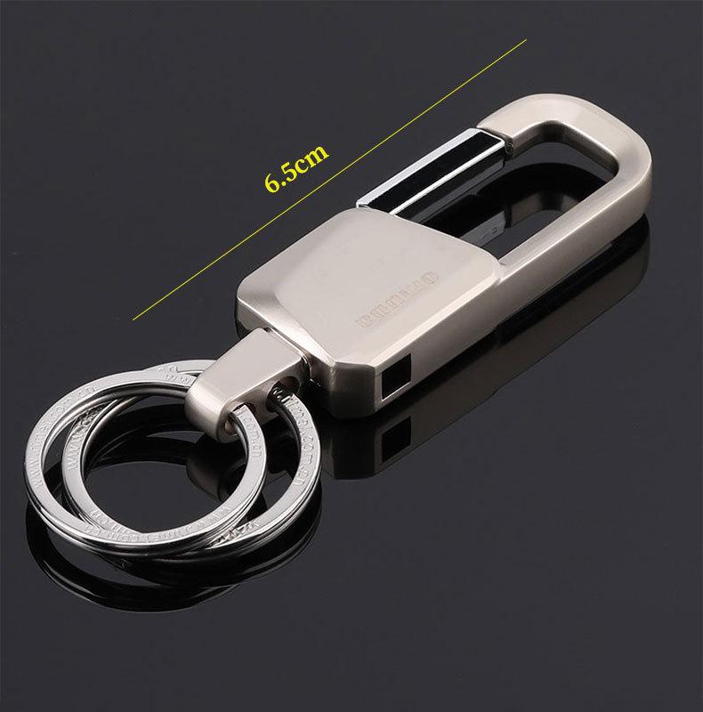 Oumeida Herren-Schlüsselanhänger aus Metall fürs Auto, zum Aufhängen an der Taille, Doppelring, einfarbig, A8036 von Joom DACH