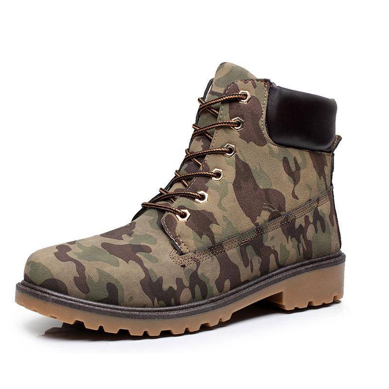 Outdooor Leder Männer Stiefel Frühling Herbst Und Winter Mann Schuhe Ankle Boot männer Schnee Schuh Arbeit Plus Größe 39-46 45 camouflage von Joom DACH