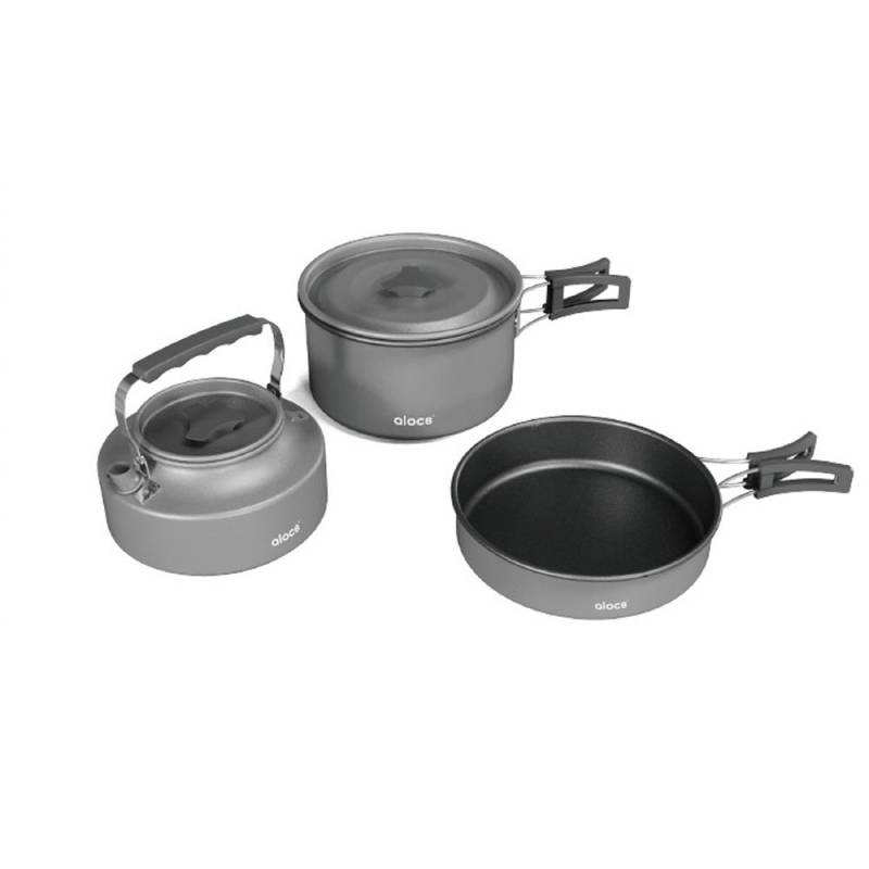 Outdoor Camping Kochgeschirr Set Camping Topf Pfanne und Wasserkocher für Outdoor Backpacking Wandern set 1 von Joom DACH