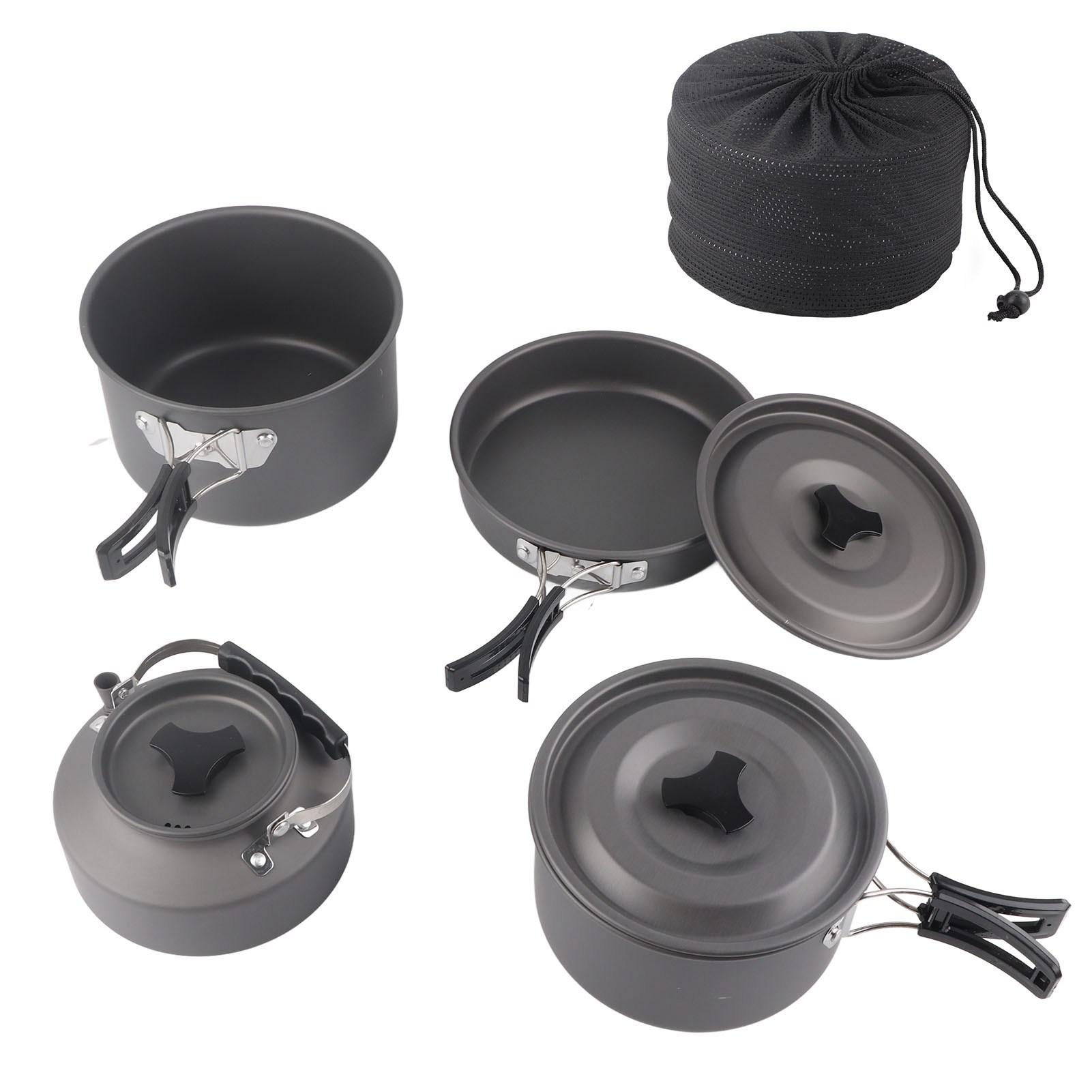 Outdoor Camping Kochgeschirr Set Tragbare Camping Topf Pan Set für Rucksackreisen Wandern Picknick L von Joom DACH