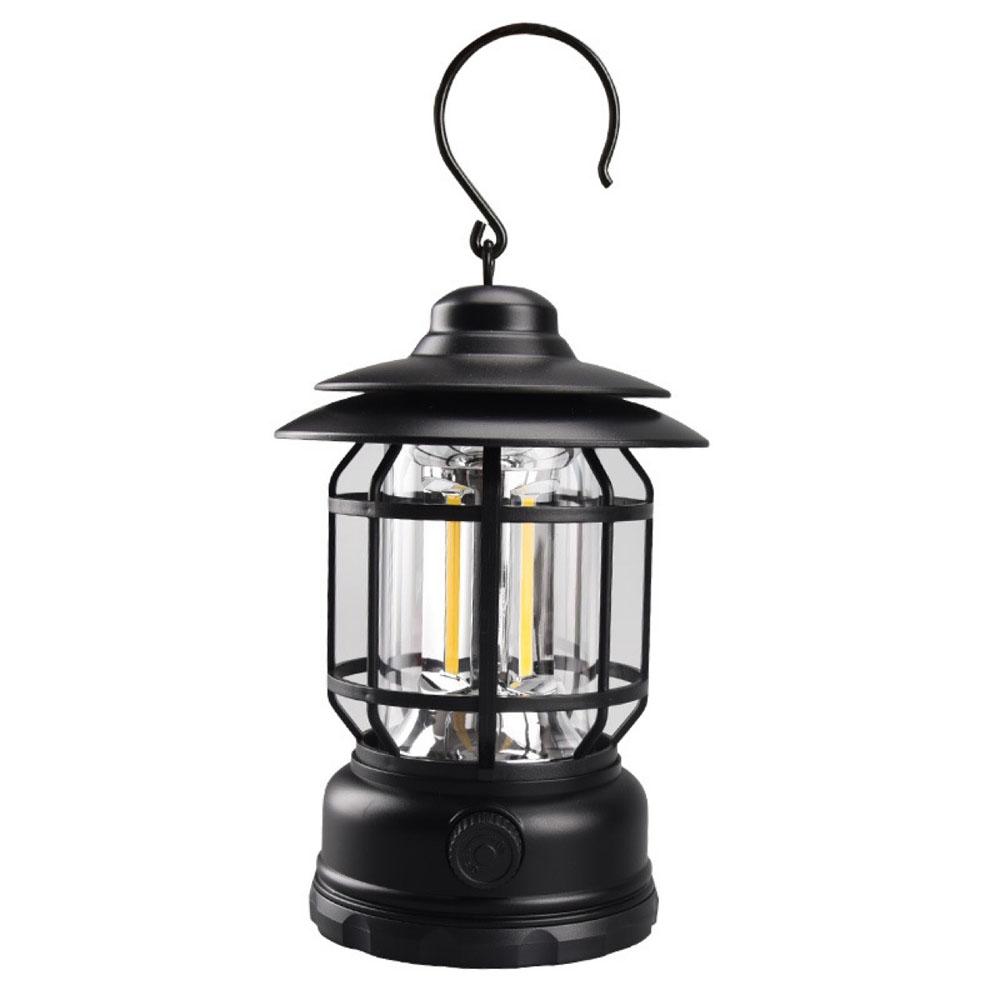 Outdoor Camping Licht Retro Campingplatz Laterne USB Aufladbare Nachtlicht Notfall Lampe Stufenlos schwarz von Joom DACH