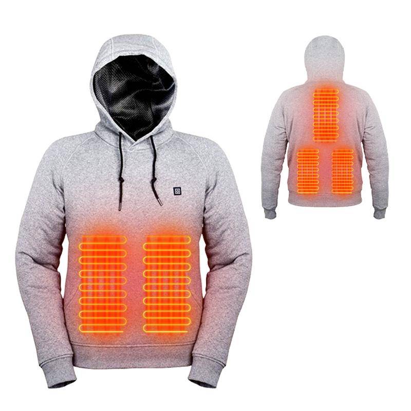 Outdoor Elektrische USB Heizpullover Hoodies Herren Winter Warme Beheizte Kleidung Aufladen Heizjacke Sportbekleidung M graue von Joom DACH