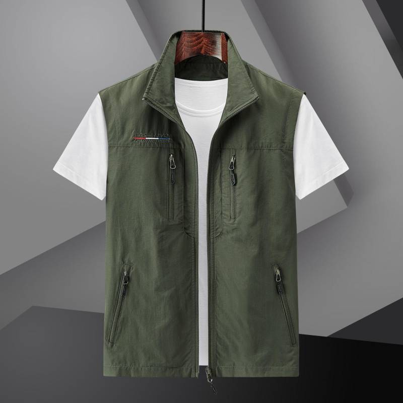Outdoor Schnell trocknende Weste Herren Frühling Sommer und Herbst Multi-Pocket Thin Tooling Weste Weste Weste 6XL schwarz von Joom DACH