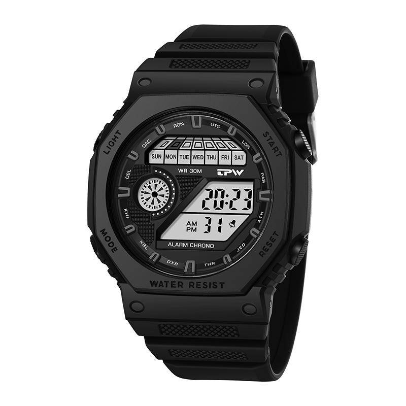 Outdoor Sport Uhr Männer Multifunktions Uhren Alarm Mode Mann der Uhr Chronograph 5Bar Wasserdicht Top Digital Uhr schwarz von Joom DACH