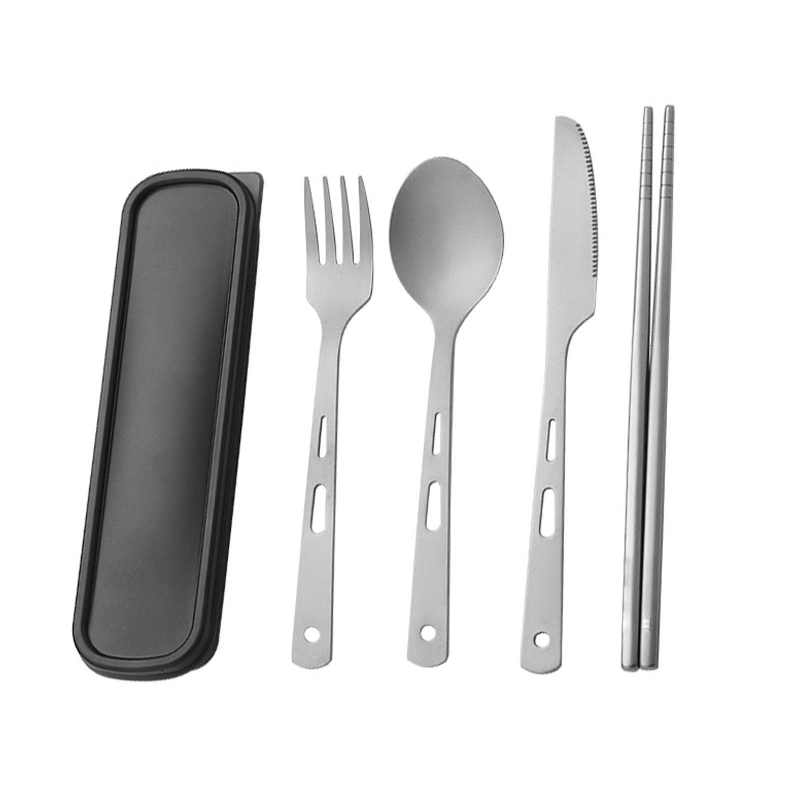 Outdoor Titan Geschirr Set Tragbare Leichte Gabel Löffel Messer Stäbchen Besteck Set von Joom DACH