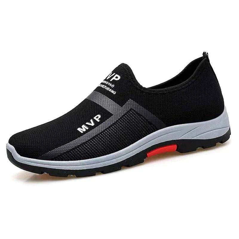 Outdoor Walking Atmungsaktive Slip auf Mesh Männer Casual Sommer Leichte Loafers Plus Größe 42 schwarz von Joom DACH