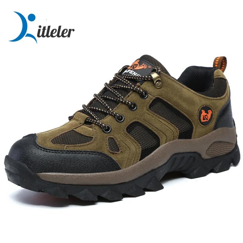 Outdoor Wanderschuhe Herren Hochwertiges Leder Rutschfeste Atmungsaktive Turnschuhe Trekking Berg Wüste Kletterschuhe Große Größe 36-48 48 von Joom DACH