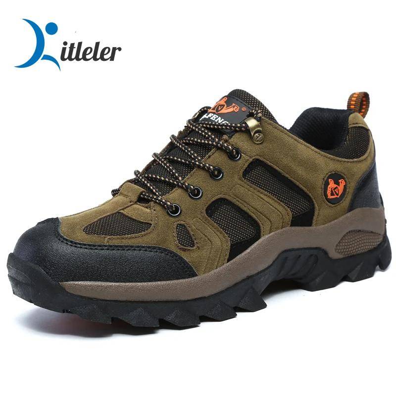 Outdoor Wanderschuhe Herren Hochwertiges Leder Rutschfeste Atmungsaktive Turnschuhe Trekking Berg Wüste Kletterschuhe Große Größe 36-48 48 von Joom DACH