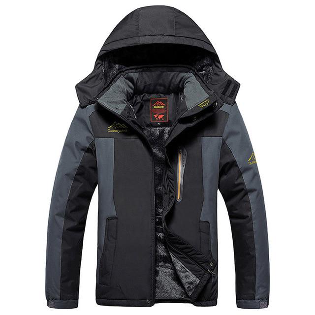 Outdoor Winter Fleece Militär Jacken Männer Wasserdichte Outwear Parka Herren Windjacke Warm Regenmantel Mantel 4XL schwarz von Joom DACH