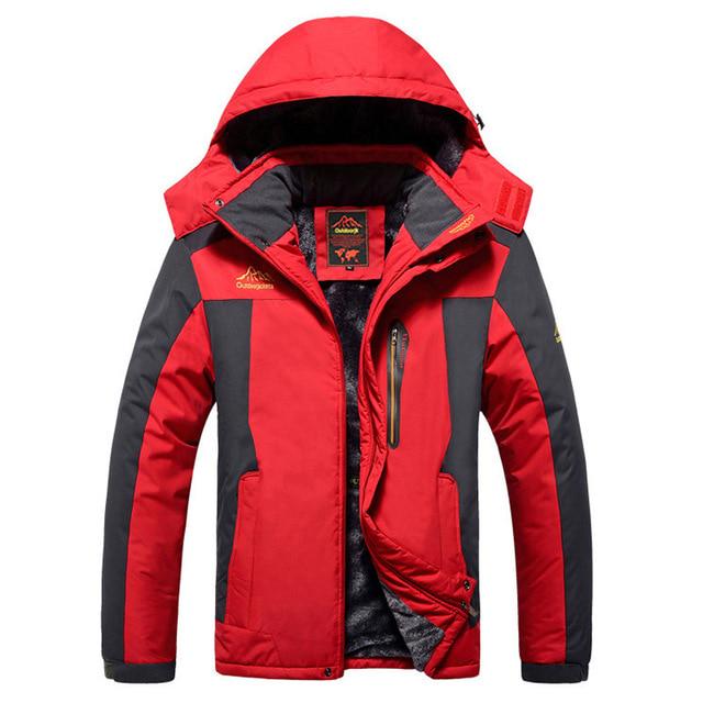 Outdoor Winter Fleece Militär Jacken Männer Wasserdichte Outwear Parka Herren Windjacke Warm Regenmantel Mantel 9XL rot von Joom DACH