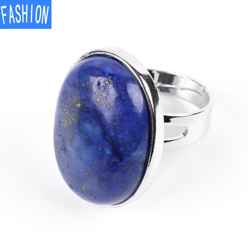 Ovaler Ring aus natürlichem Rystal, Kupferring, verstellbar, kreatives Geschenk für Frauen Lapis Lazuli von Joom DACH