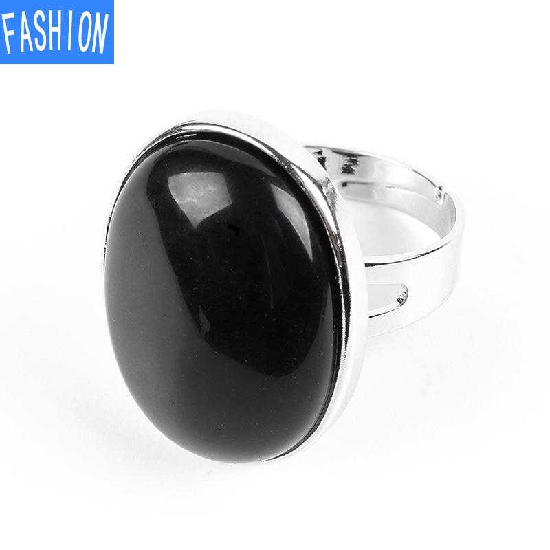 Ovaler Ring aus natürlichem Rystal, Kupferring, verstellbar, kreatives Geschenk für Frauen Obsidian von Joom DACH