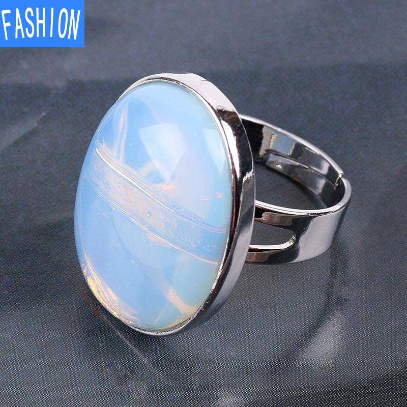 Ovaler Ring aus natürlichem Rystal, Kupferring, verstellbar, kreatives Geschenk für Frauen Opal von Joom DACH