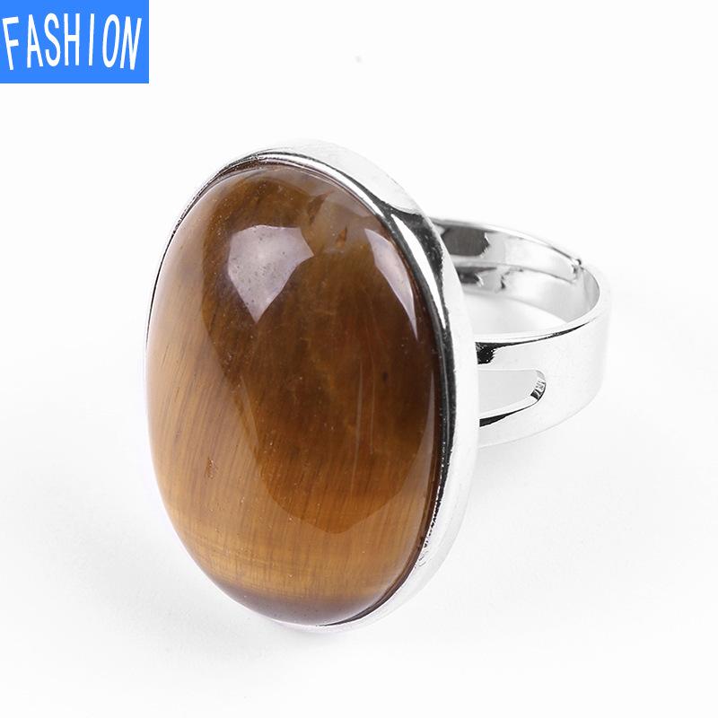 Ovaler Ring aus natürlichem Rystal, Kupferring, verstellbar, kreatives Geschenk für Frauen Tiger Eye von Joom DACH