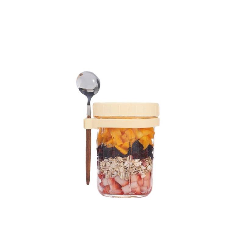 Overnight-Oats-Behälter mit Deckel und Löffeln. Einmachgläser aus Glas für Overnight-Oats, luftdichte Gläser mit großem Fassungsvermögen Overnight-Oats-Behälter mit Deckel und Löffeln. Einmachgläser aus Glas für Overnight-Oats, luftdichte Gläser mit großem Fassungsvermögen von Joom DACH