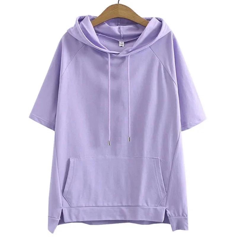 Oversize Lose Sweatshirts T-shirt Frauen Baumwolle Hoodies Sommer Kurzen ärmeln Dünne Tees Weibliche Casual Pullover Tops Oberbekleidung XL violett Oversize Lose Sweatshirts T-shirt Frauen Baumwolle Hoodies Sommer Kurzen ärmeln Dünne Tees Weibliche Casual Pullover Tops Oberbekleidung XL violett von Joom DACH