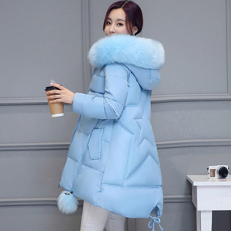 Oversize Winterjacke Damen Parka Kapuze Oberbekleidung Warme Daunen Baumwolljacke Plus Size Wintermantel Parker Damen XXXXXXL blau von Joom DACH