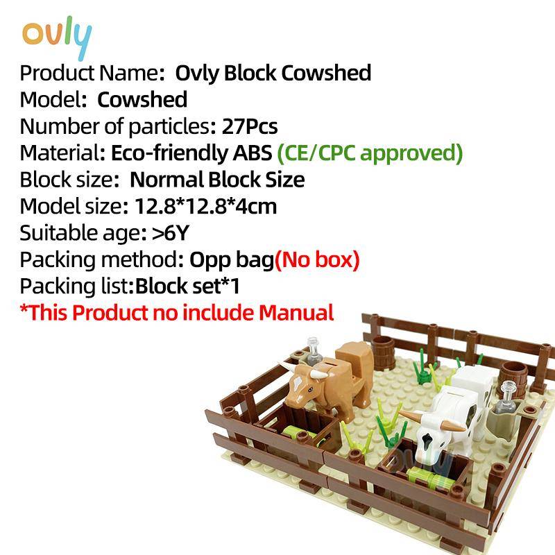 Ovly Farm Kuhstall DIY Baustein MOC Teile Puzzle Set mit Garten Kühe Haus Tiere Kit Kinder Geschenk mit Handbuch von Joom DACH
