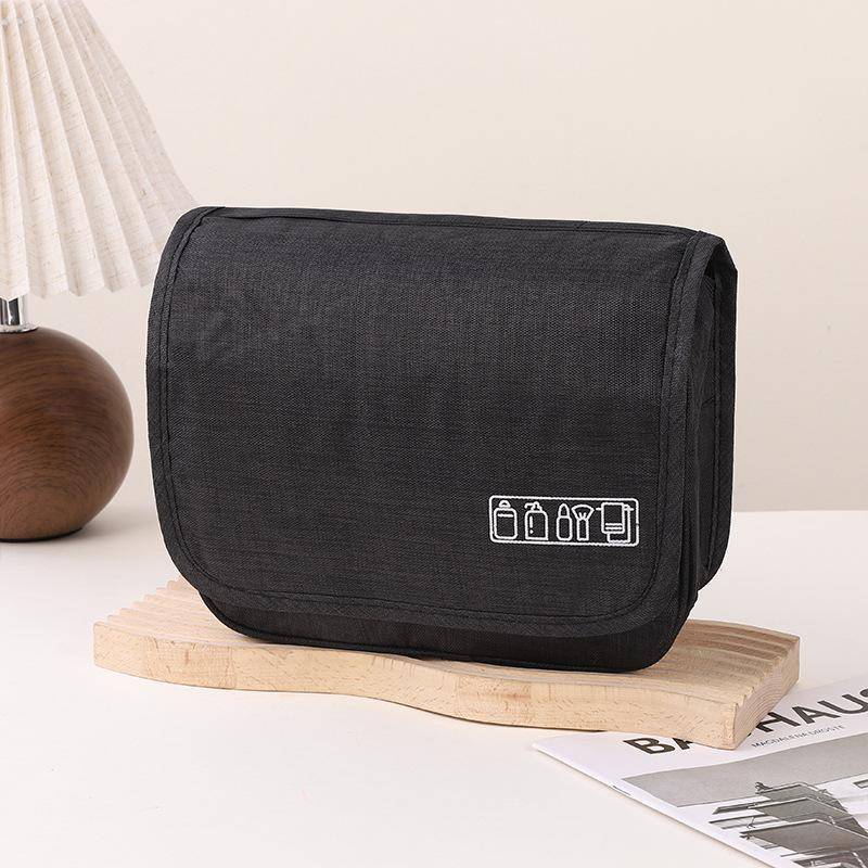 Oxford-Gewebe Männer Business tragbare Aufbewahrungstasche Toilettenartikel Organizer Frauen Kosmetiktasche wasserdicht hängen Reise Waschbeutel 1PCS schwarz von Joom DACH