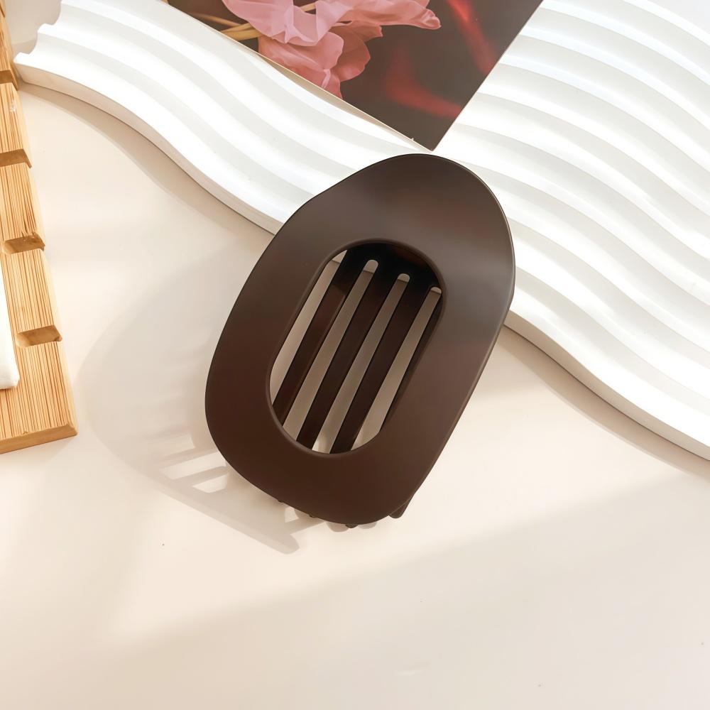 PC Haarspange für Frauen Neues Design Leopard Matt Gebogen Flache Styling Haarspangen Acryl Liegend Haarschmuck Matte Dark Coffee von Joom DACH