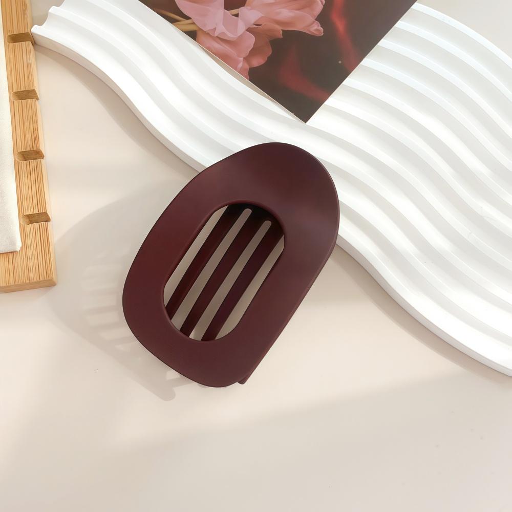 PC Haarspange für Frauen Neues Design Leopard Matt Gebogen Flache Styling Haarspangen Acryl Liegend Haarschmuck Matte Wine Red von Joom DACH