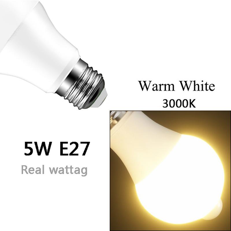 PIR Bewegungssensor LED Nachtlicht 12W Dämmerung bis Morgengrauen Glühbirne Smart Bulb Home 85V-265V Lichter Lampenbeleuchtung 5W E27 von Joom DACH