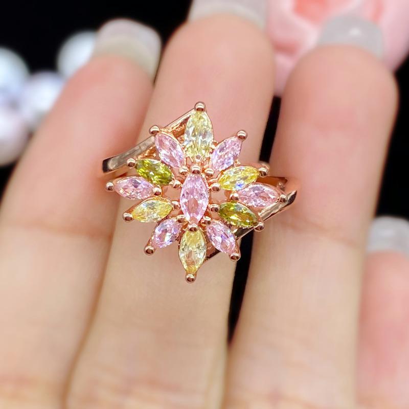 POMOiii Ehering für Damen, modisch, Blumenform, Öffnung, zarte Ringe, romantisches Mädchen-Zubehör, Jubiläumsgeschenk, Trend-Schmuck rose gold von Joom DACH