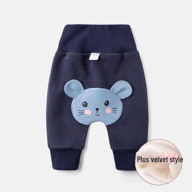 PP-Hose mit hoher Taille aus reiner Baumwolle für Kleinkinder – atmungsaktive Frühlings-, Herbst- und Winterhose für Jungen und Mädchen 66cm navy blau von Joom DACH