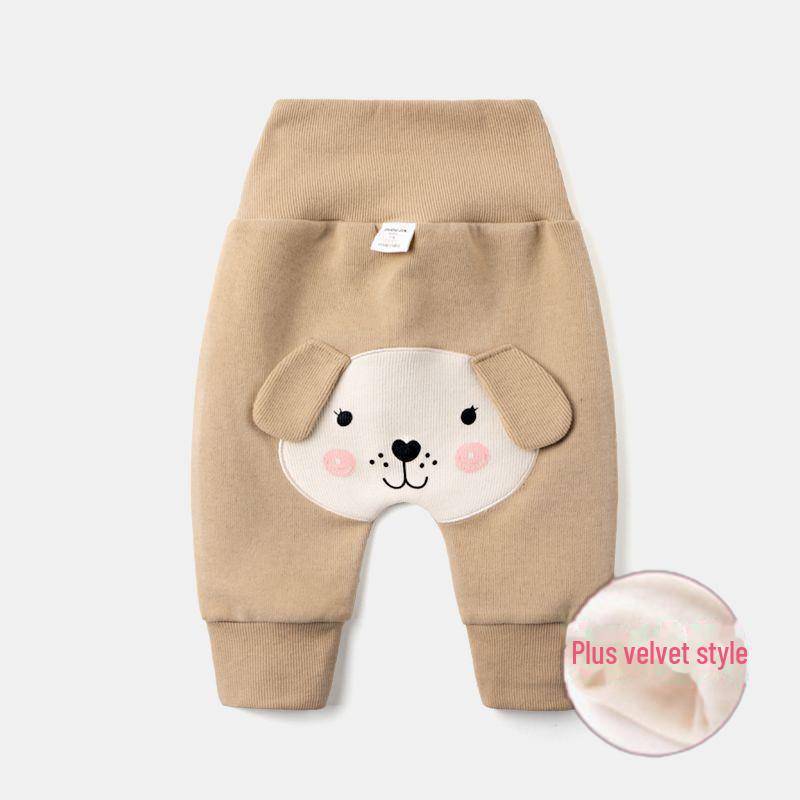 PP-Hose mit hoher Taille aus reiner Baumwolle für Kleinkinder – atmungsaktive Frühlings-, Herbst- und Winterhose für Jungen und Mädchen 66cm khaki von Joom DACH