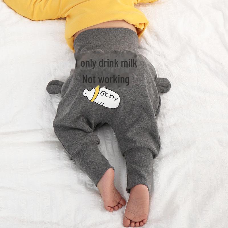 PP-Hose mit hoher Taille aus reiner Baumwolle für Kleinkinder – atmungsaktive Frühlings-, Herbst- und Winterhose für Jungen und Mädchen 73CM von Joom DACH