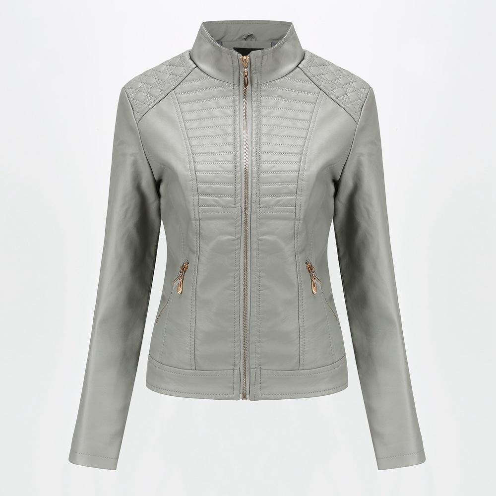 PU Damen Lederjacke Damen Lederjacke Lässiger Frühlings- und Herbstmantel L von Joom DACH