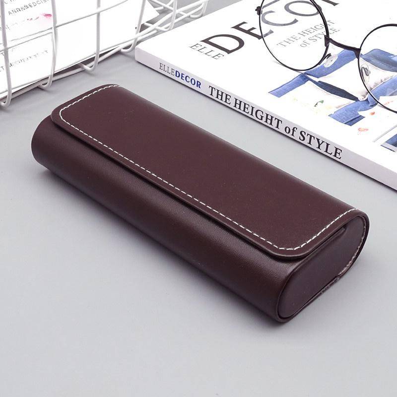 PU Leder Brillenetui Tragbare Männer Frauen Sonnenbrille Myopie Presbyopie Aufbewahrungsbox Anti-Druck Brillentasche Brillen Accesso braun von Joom DACH
