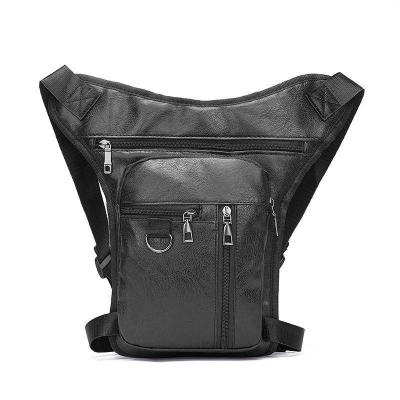 PU Leder Drop Leg Tasche Oberschenkel Hüfte Po Gürtel Bein Hüfttaschen Reise Tour Reiten Motorrad Pack Männer Frauen Freizeit Brusttasche schwarz von Joom DACH