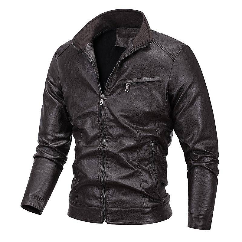 PU Lederjacke Herbst und Winter Neue Herren Lokomotiv Fleece Lederjacke Jugend Freizeit Übergröße Jacke 5XL von Joom DACH
