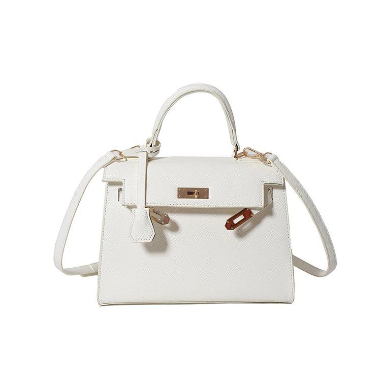 PU Mode Vielseitige Schnalle Handtasche Casual Solide Große Kapazität Schulter Tasche 2024 Heißer Verkauf frauen Licht Luxus Umhängetasche weiß von Joom DACH