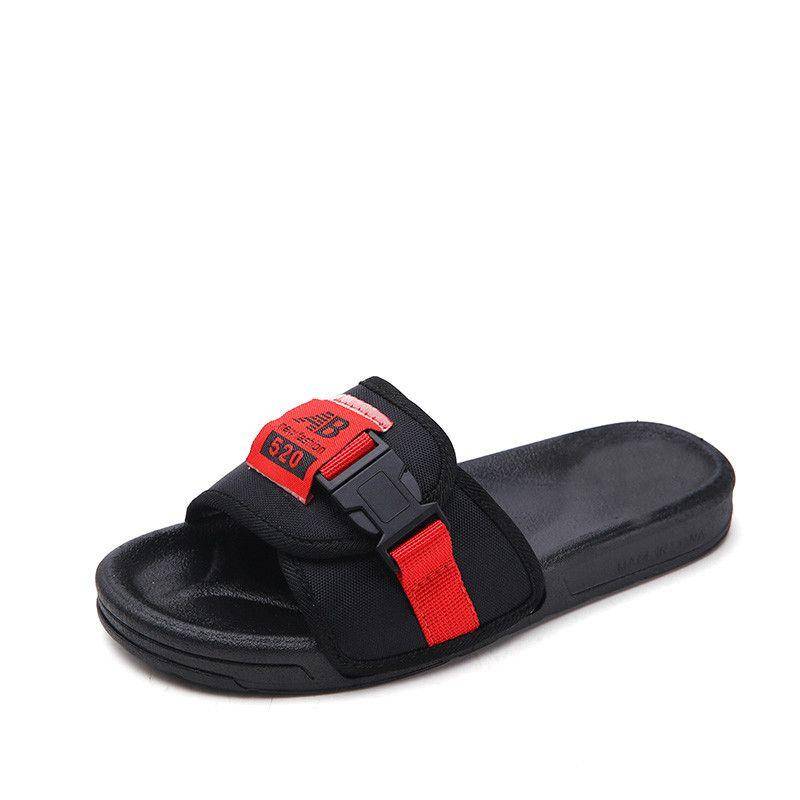 PU-Slipper Sommer Paar Trend Outdoor Slipper Herren Geruchsneutrale Sportsandalen Freizeitschuhe Damen Weiche Sohle Tragbare Sand Muffin Sohle Strandschuhe 46 rot von Joom DACH