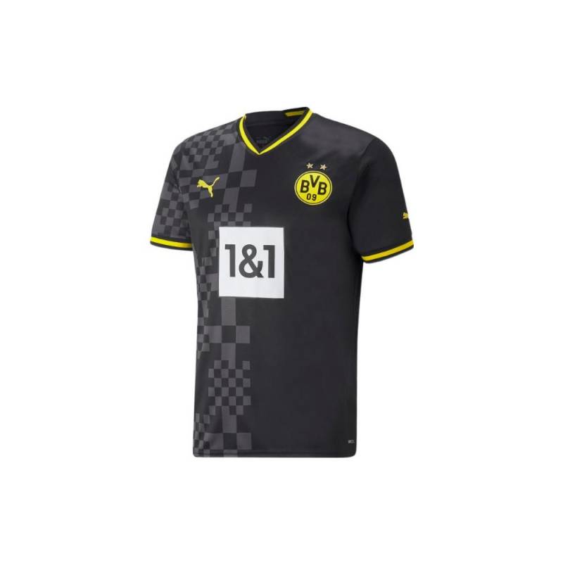 PUMA Logo Print V-Ausschnitt Kurzarm Fußballtrikot, Dortmund Auswärts Fan Edition Herren Oberteile Schwarz 765884-02 M von Joom DACH
